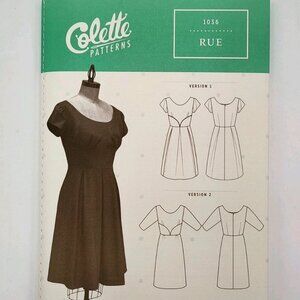 New Uncut Colette #1036 Rue Dress Sewing Pattern Sizes 0-26